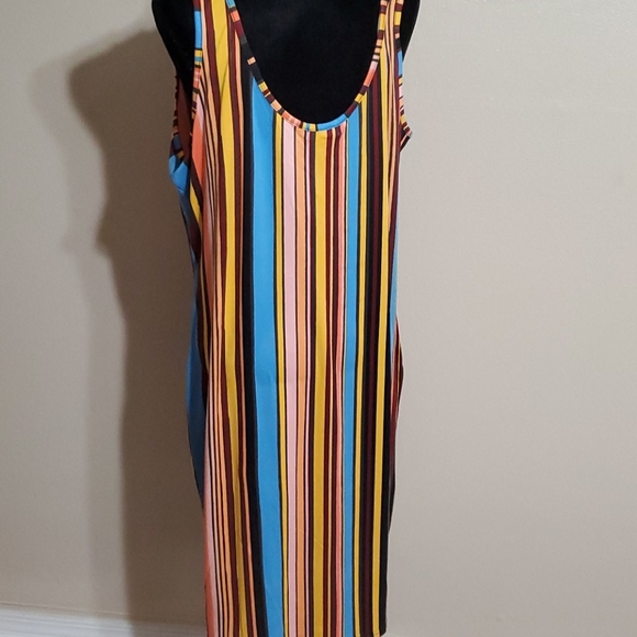 Ashley Stewart Bodycon Dress stripes multi colored - Picture 2 of 5